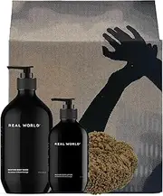 Body Bundle Gift Set: Body Wash, Lotion & Natural Mediterranean Sea Sponge - Native Harakeke & Refreshing Blood Orange Citrus - Restore Sensitive Skin - Made in New Zealand