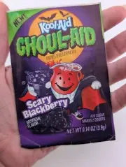 KOOL AID Ghoul Scary Blackberry Flavored Unopened Drink Mix Pouch Packet 2008 2Y