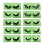 Nevenka Eyelashes Faux 3D Makeup Cilios Thick Mink Natural False Lashes-Green
