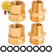 Garden Hose Adapter, 3/4 Inch GHT to 1/2 Inch NPT, Double Male and Female Brass