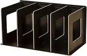 SiaBiced Wooden Desktop Bookshelf, Small Decorative Portable Bookcase, Book Organizer for Study Room, Office and Home, Black, as described