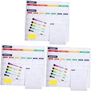 Baluue 3 Sets Fridge Dry Erase Board Magnetic Planning Schedule Office Erasable Board to Do List Planner