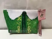 BUDDY Christmas Elf Green White Makeup Cosmetic Zip Bag I HEART REVOLUTION NEW