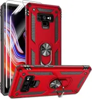 Samsung Galaxy Note 9 Shockproof Case Rugged Black Cover With Screen Protector