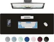 DAWNTREES Leather Desk Pad Protector,Mouse Pad,Office Desk Mat, Non-Slip PU Leather Desk Blotter,Laptop Desk Pad,Waterproof Desk Writing Pad for Office and Home (Black,90x40cm)