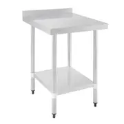 Vogue 430 Grade Stainless Steel Tables with Splashback 700mm Depth