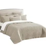 Vintage Stone Wash Bedspread Comforter Sets Coverlet Natural - 7pcs