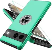 [OTOFLYSTY] Mobile Phone Case for Google Pixel 6a Case, Invisible Magnetic 360° Ring Stand, 360° Ring Invisible Holder Car Holder Protection Shockproof Case with Stand