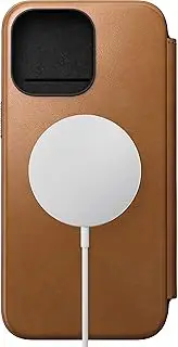 Nomad Ecco Leather Folio Case for iPhone 15 Pro Max, English Tan
