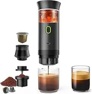 Portable Coffee Maker, 3 in 1 Portable Electric Espresso Machine, Self Heating Capsules Pods Espresso Machine Travel with USB-C for Car Home Office Camping Travel