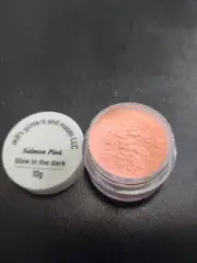 Bulk lot of 94 jars Salmon Pink Glow in the Dark Mica Powder 10 grams in a jar