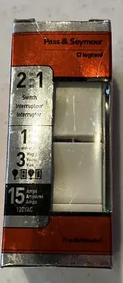 PASS & SEYMOUR #TM813-LACC6 2 In 0ne Switch Light Almond Single Pole And 3 Way