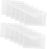 jojofuny 12Pcs Transparent Document File Holder Pouches for Office School Thick File Envelopes for Secure Document Storage