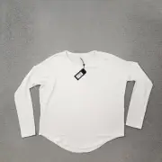Rag & Bone Shirt Womens Medium White Hudson Long Sleeve Rayon Blend Casual Top