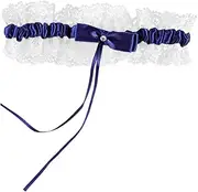 [CATIEBYE] Women Wedding Bridal Lace Bridal Leg Ring Elegant Bow-Knot Leg Garter for Brides Blue