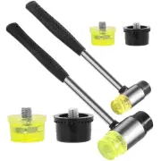 6Pcs 2 Pack 25mm 35mm Double Faced Plastic and Rubber Hammer Mallet Set Doubl...
