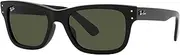 [Ray-Ban] Men's Mr Burbank Black Frame/Green Lens Sunglasses - 100.92mm Lens