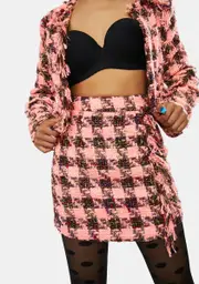 Can't Stop The Beat Tweed Mini Skirt