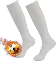 [LANGING] 2 Pairs High Team Speed Soccer Unisex Adults Over Knee Compression Socks White