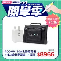 在飛比找PChome24h購物優惠-ROOMMI 多功能電源供應器｜60W太陽能板套組