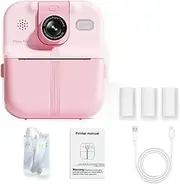 Snblzhef Kids Camera Instant Print 1080P HD Children Digital Camera for Boy Girl Gifts Toys Thermal Print Small Camcorder Pink