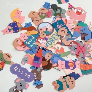 韓國ins旅游熊卡通可愛手賬貼紙可撕無痕ipad電腦手機殼diy裝飾貼