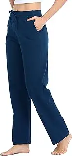 [WILLIT] Women's Cotton Sweatpants Open Bottom Yoga Sports Pants Straight Leg Lounge Athletic Pants with Pockets