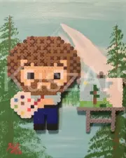 Bob Ross 8bit Funko pop Art 8x10inch Nintendo NES Artwork retro gameroom