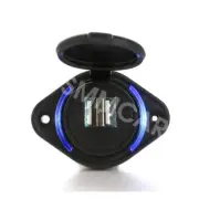 Car Charger Dual USB Port Adapter Phone Charge Socket Interior Parts W/Blue LED (for: Smart)