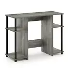 Furinno JAYA Compact Computer Study Desk French Oak Grey/Black