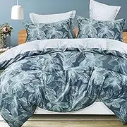 Essina Double Bed Quilt Cover Set – 3pc Bedding with Doona Cover Double and Pillow Shams – Double Quilt Cover Cotton 620 Thread Count – Luxurious Duvet Cover – Clematis