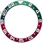 38mm Green and Red Numberal GMT Aluminium Alloy Watch Bezel Insert for RLX