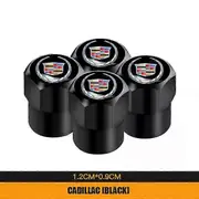 unbrand 4Pcs 3D Metal Tire Valve Caps Car Tyre Air Stems Cover For Cadillac Escalade ATS BLS XTS XT4 XT5 XT6 CTS CT4 CT5 CT6 EXT STS SLS MAXP B Black