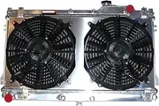 Radiator with Fan Shroud Compatible with Mazda MX5 Miata 1990-1997 L4 MT 2 Row Aluminum