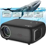 Alliums Projector AUTO Focus AUTO Keystone Portable Native 1080p Full HD, 4K Support, 16000 Lumens, 10W Hi-Fi Speakers, 300 Inch Display, 5G/2.4G Wi-Fi, 5.2 Bluetooth, Home Theater & Gaming Black