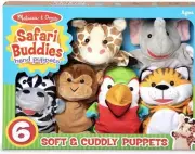 Melissa & Doug Hand Puppets SAFARI BUDDIES Set of 6 New In Box