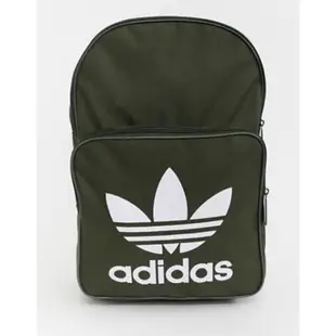 adidas original BP CLAS 愛迪達黑 軍綠色基本款經典款三葉草logo後背包書包 國外帶回