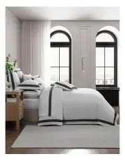 [Private Collection] Bentley Quilt Cover Set in White/Grey