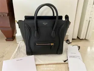 小甄二手Celine nano Luggage 微笑包 囧包 附斜背帶 黑色168243