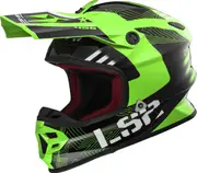 LS2 MX456 Light Evo Rallie Motocross Helmet, green, Size 2XL for Men