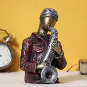 Man with Hat Playing Trumpet Decorative Statue