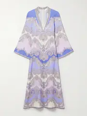 [Zimmermann] Zimmermann - Maxine Printed Linen Midi Dress - Blue - 1 1 Blue