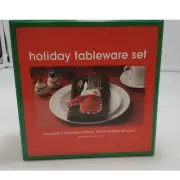 CIB Holiday Tableware Set 2 Flatware Mittens & Snowmen Salt & Pepper Shakers NEW