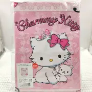 Vintage Sanrio Charmmy Kitty Plastic Drawstring Bag Pink Ribbon Design Japan