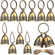 12PCS Copper Antique Bells Small Brass Bells for Home Decor Wind Chimes, Bronze Jingle Bells for Christmas Wedding Doors Dog Collar Decoration Keychain Crafts