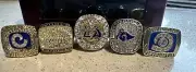 Los Angeles/ St Louis Rams 5 X Superbowl NFL Championship Ring with Display Box