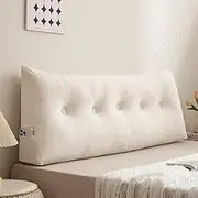 Wedge Pillows ，Lumbar Support Pillow，Headboard Reading Pillow, Triangular Headboard Cushion，Soft Sofa Daybed Positioning Bolster,(White,120x40x12cm)
