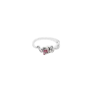 (W) Pandora Disney Beauty and the Beast Rose Ring Sterling Silver Red