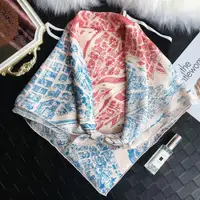 在飛比找ETMall東森購物網優惠-駿馬之城秀智同款桑蠶絲絲巾對比配色12姆米重磅斜紋真絲絲巾微