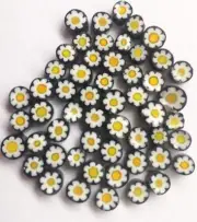 Daisies on Black Millefiori
